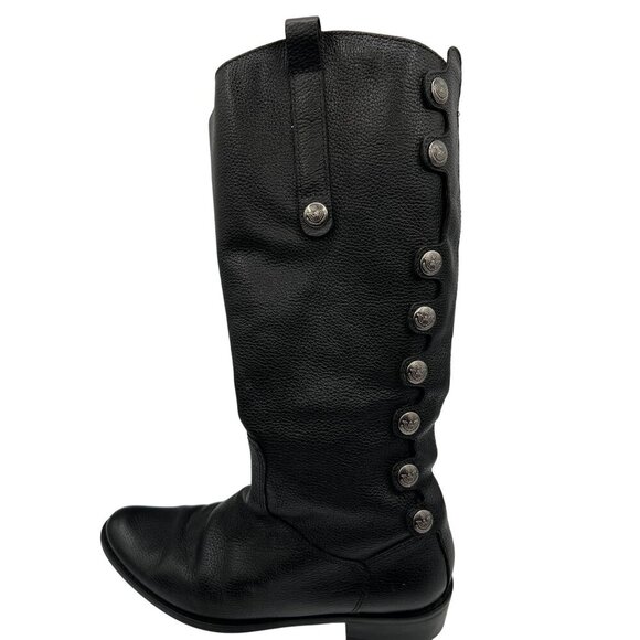 Matisse Womens 8  Sargent Black Leather Zip Riding Boots Button Brazil Made Goth - Picture 2 of 16
